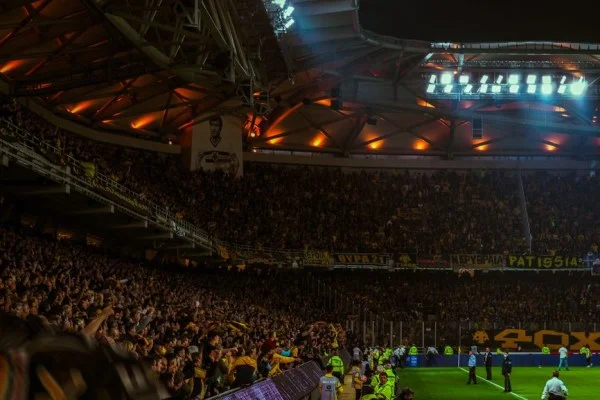 football stadium night crowd